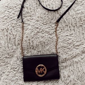MK Black Hudson Crossbody Purse